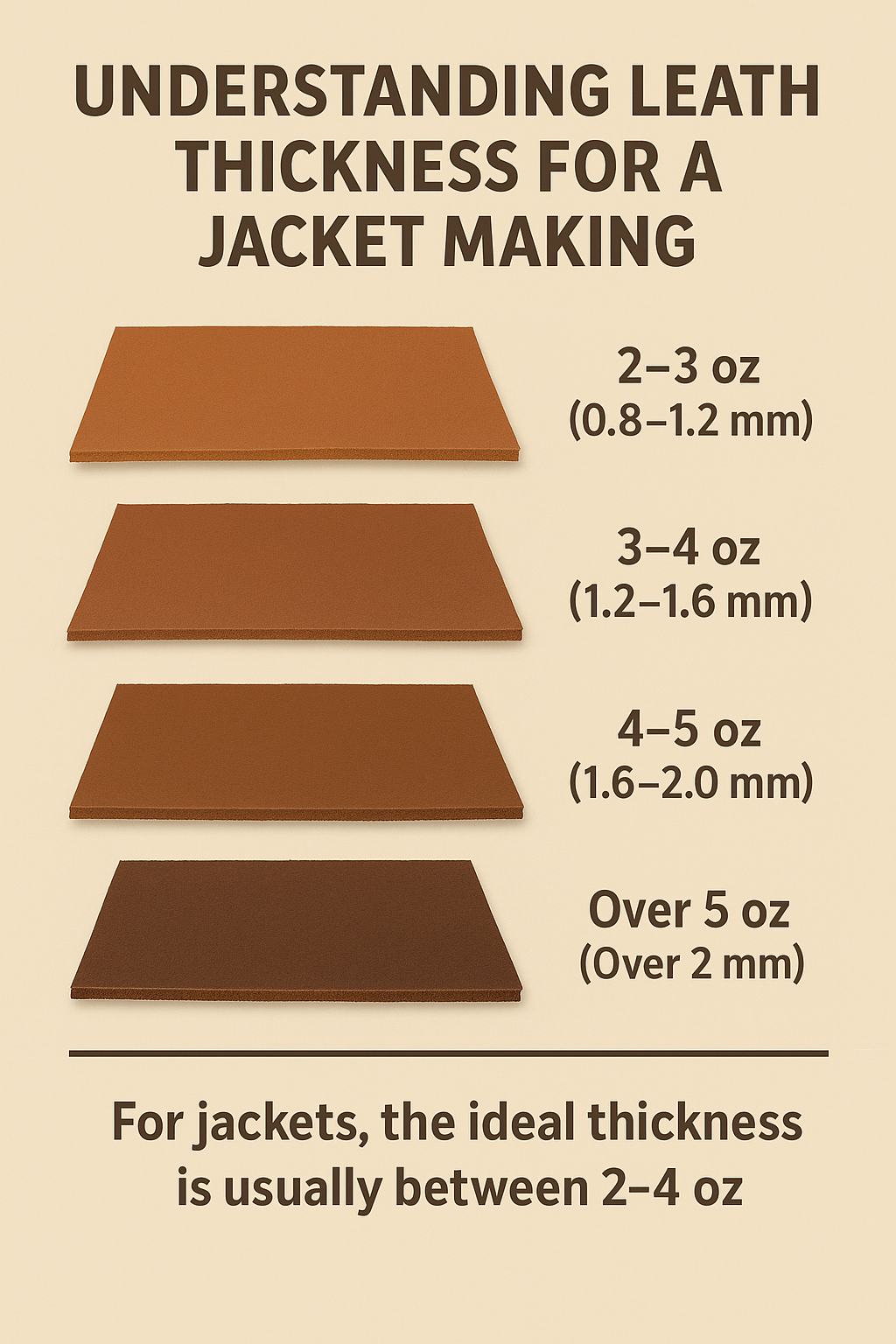 Understanding Leather Thickness for Jacket Making: A Complete Guide